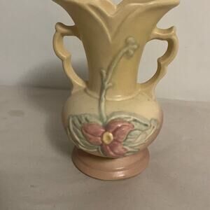 HULL ART POTTERY AMPHORA SHAPE DOUBLE  DECORATIVE FLOWER VASE‎